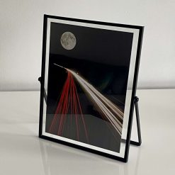 Moon Highway in glass window frame