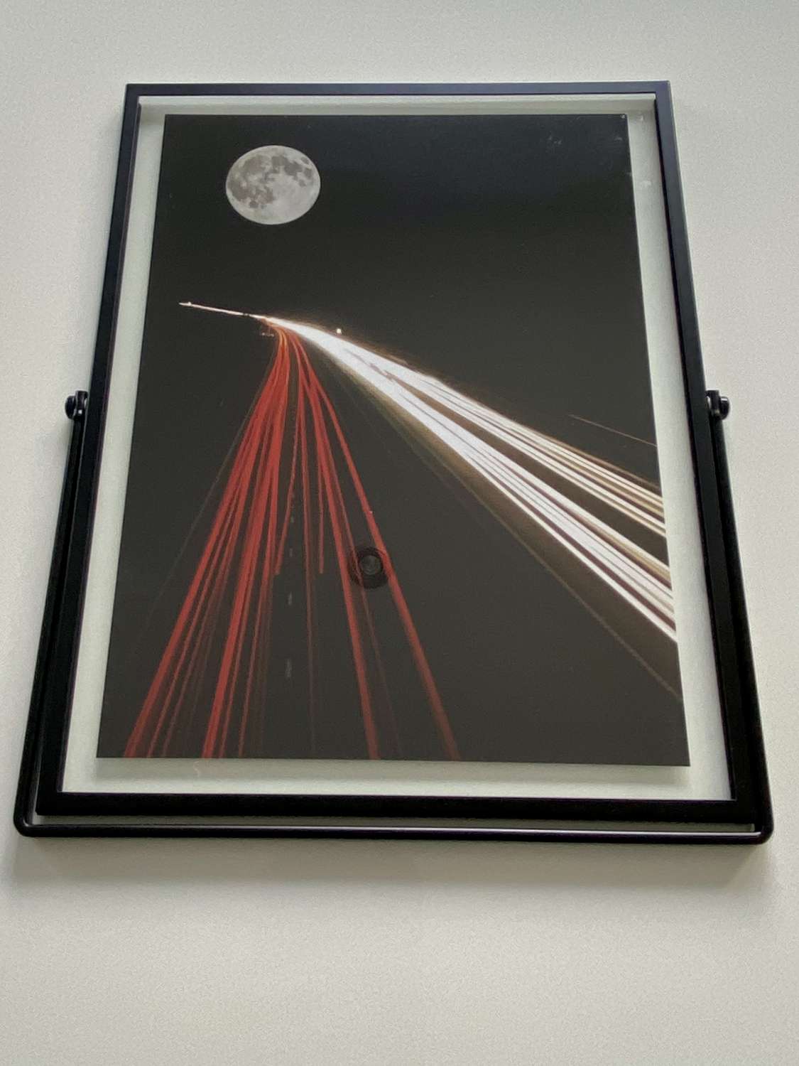 Moon Highway in glass window frame Moon Highway in glass window frame