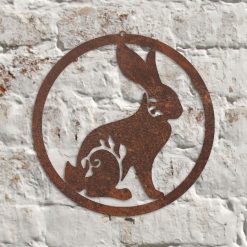 Rustic Metal Hare Wall Art Sculpture - Bespoke Handmade Gift