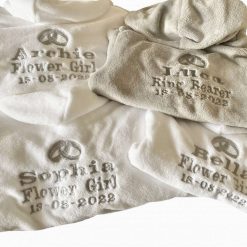 Personalised Baby Dressing Flower Girl/Boy Gown, Bath Robe Embroidered Name, initials Party, Wedding, Christmas, Infant, Toddler Gift 1