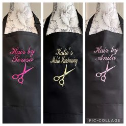 Personalised Embroidered Hairdresser Apron Scissors