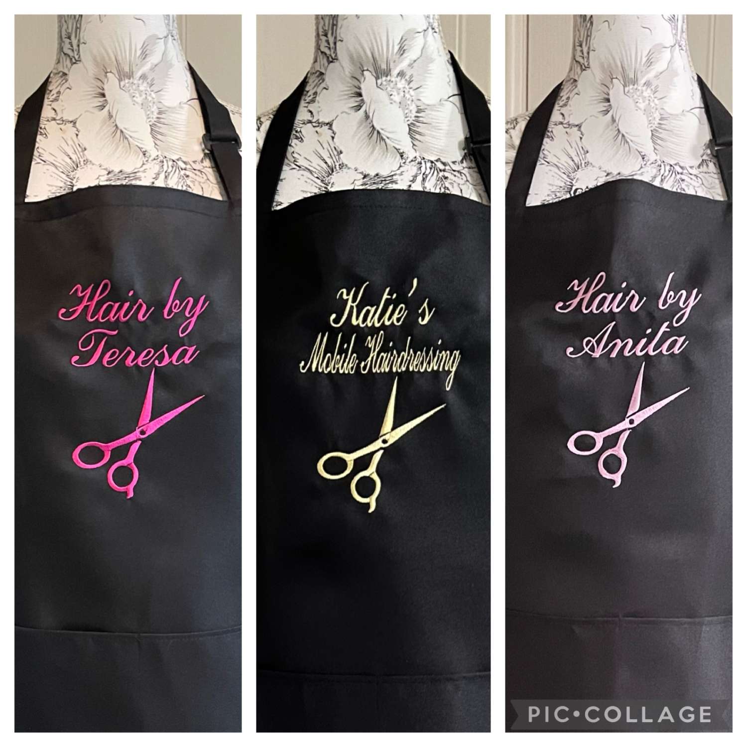 Personalised Embroidered Hairdresser Apron Scissors Personalised Embroidered Hairdresser Apron Scissors