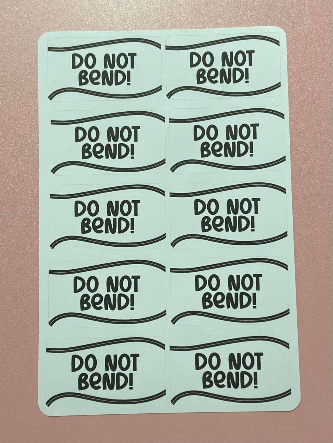 Do Not Bend! Sticker Sheet MadeMe