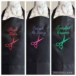 Personalised Embroidered Hairdresser Apron Scissors 1 Personalised Embroidered Hairdresser Apron Scissors 1