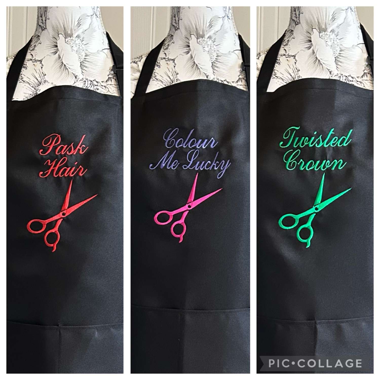Personalised Embroidered Hairdresser Apron Scissors Personalised Embroidered Hairdresser Apron Scissors