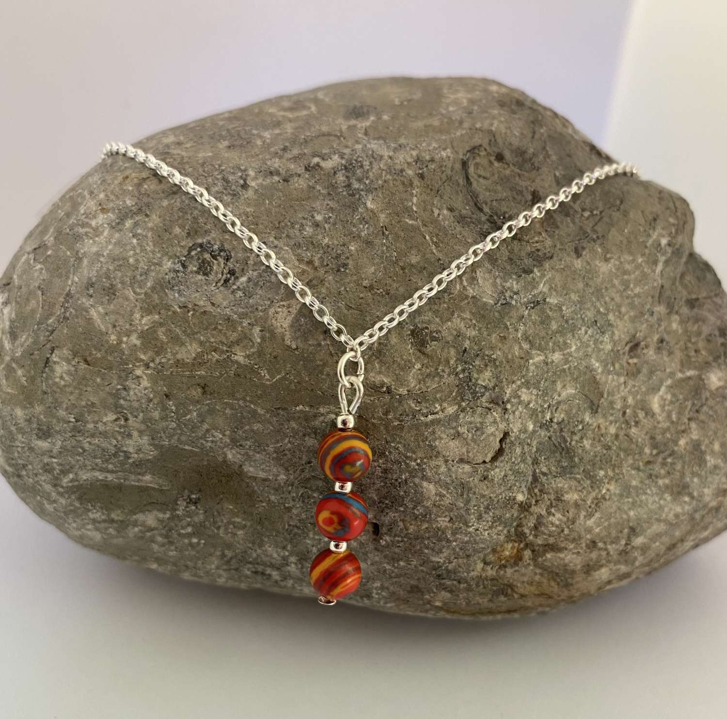 Orange Malachite Necklace and Earrings Set Orange Malachite Necklace and Earrings Set