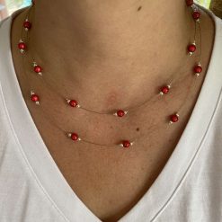 Red Double Strand Necklace