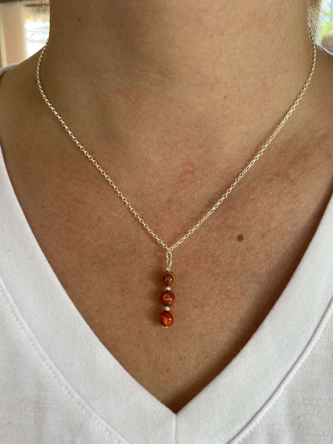 Orange Malachite Necklace and Earrings Set Orange Malachite Necklace and Earrings Set