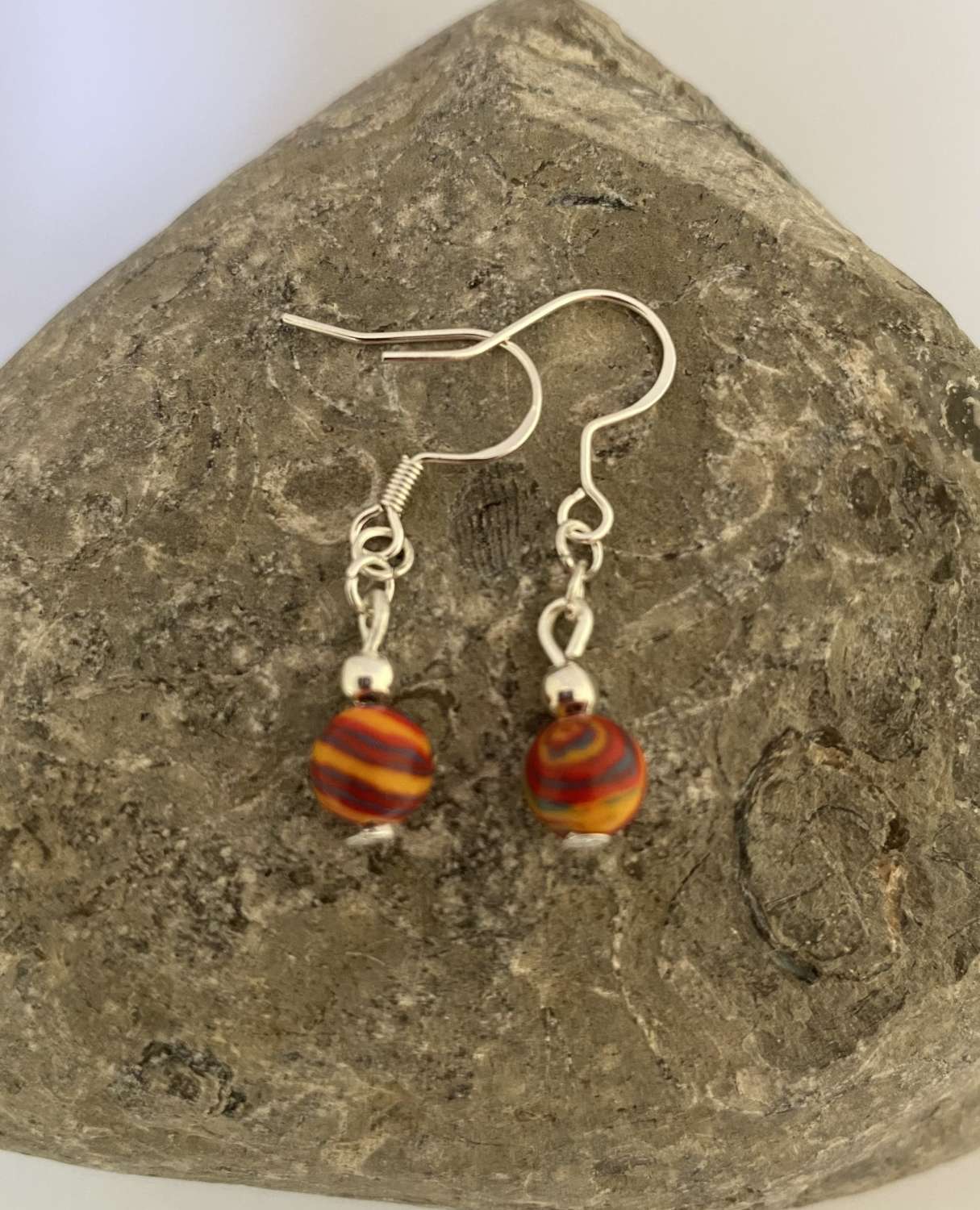 Orange Malachite Necklace and Earrings Set Orange Malachite Necklace and Earrings Set