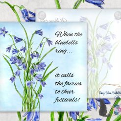 Bluebell glass coaster - choice of background 2 Bluebell glass coaster - choice of background 2