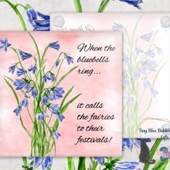 Bluebell glass coaster - choice of background 6 Bluebell glass coaster - choice of background 6