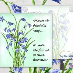 Bluebell glass coaster - choice of background 4 Bluebell glass coaster - choice of background 4
