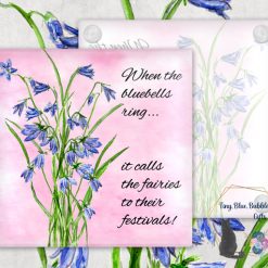 Bluebell glass coaster - choice of background 1 Bluebell glass coaster - choice of background 1