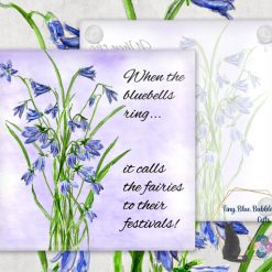 Bluebell glass coaster - choice of background 3 Bluebell glass coaster - choice of background 3