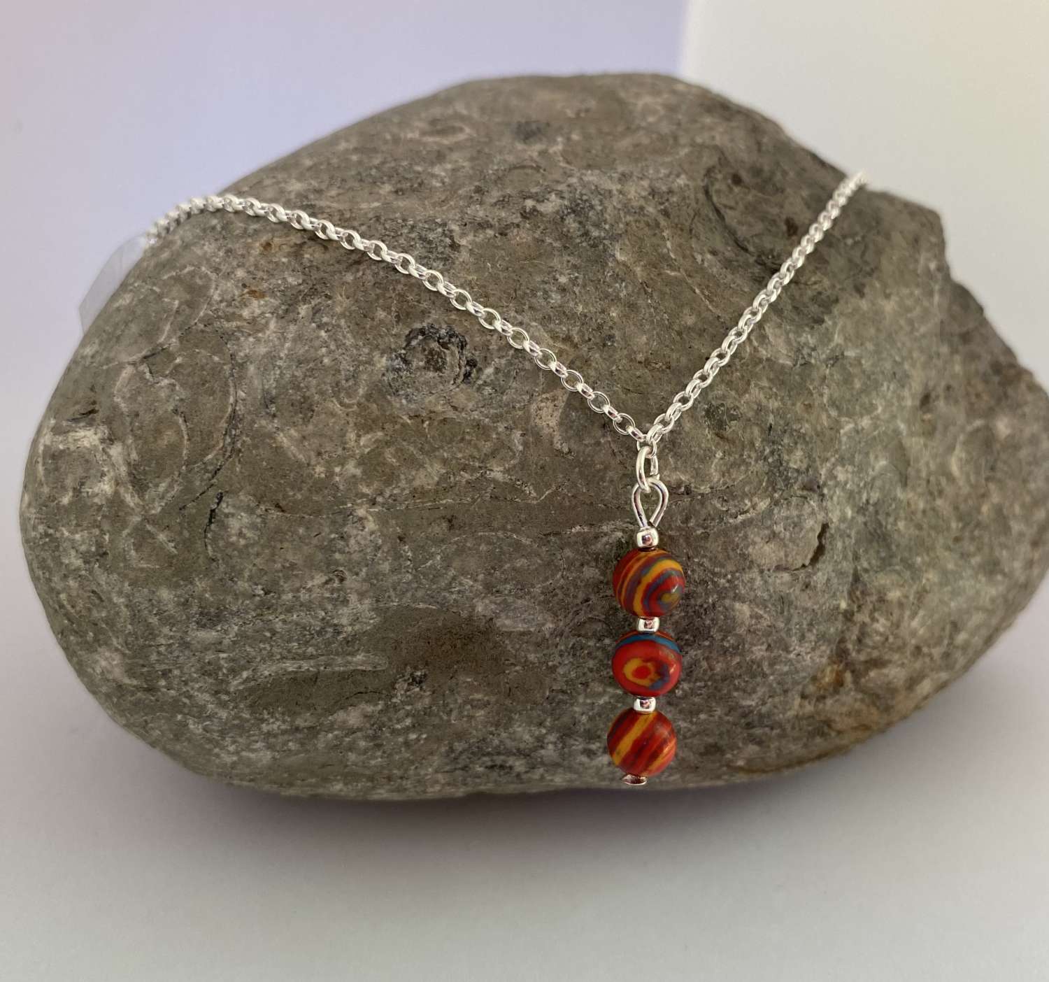 Orange Malachite Necklace and Earrings Set Orange Malachite Necklace and Earrings Set