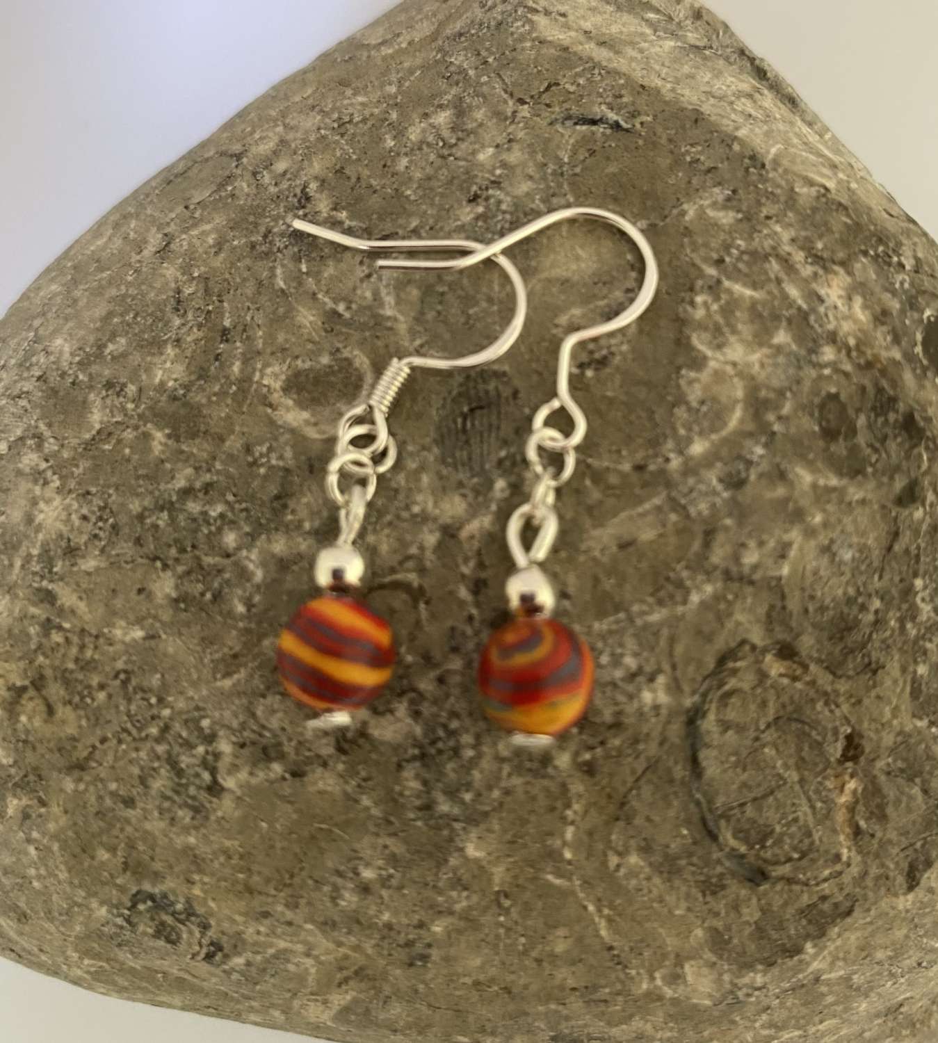 Orange Malachite Necklace and Earrings Set Orange Malachite Necklace and Earrings Set