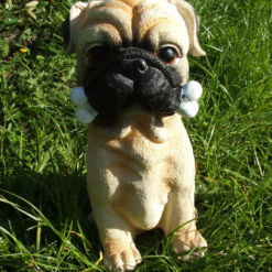 Latex mould / mold for a Sitting Pug with a Bone.