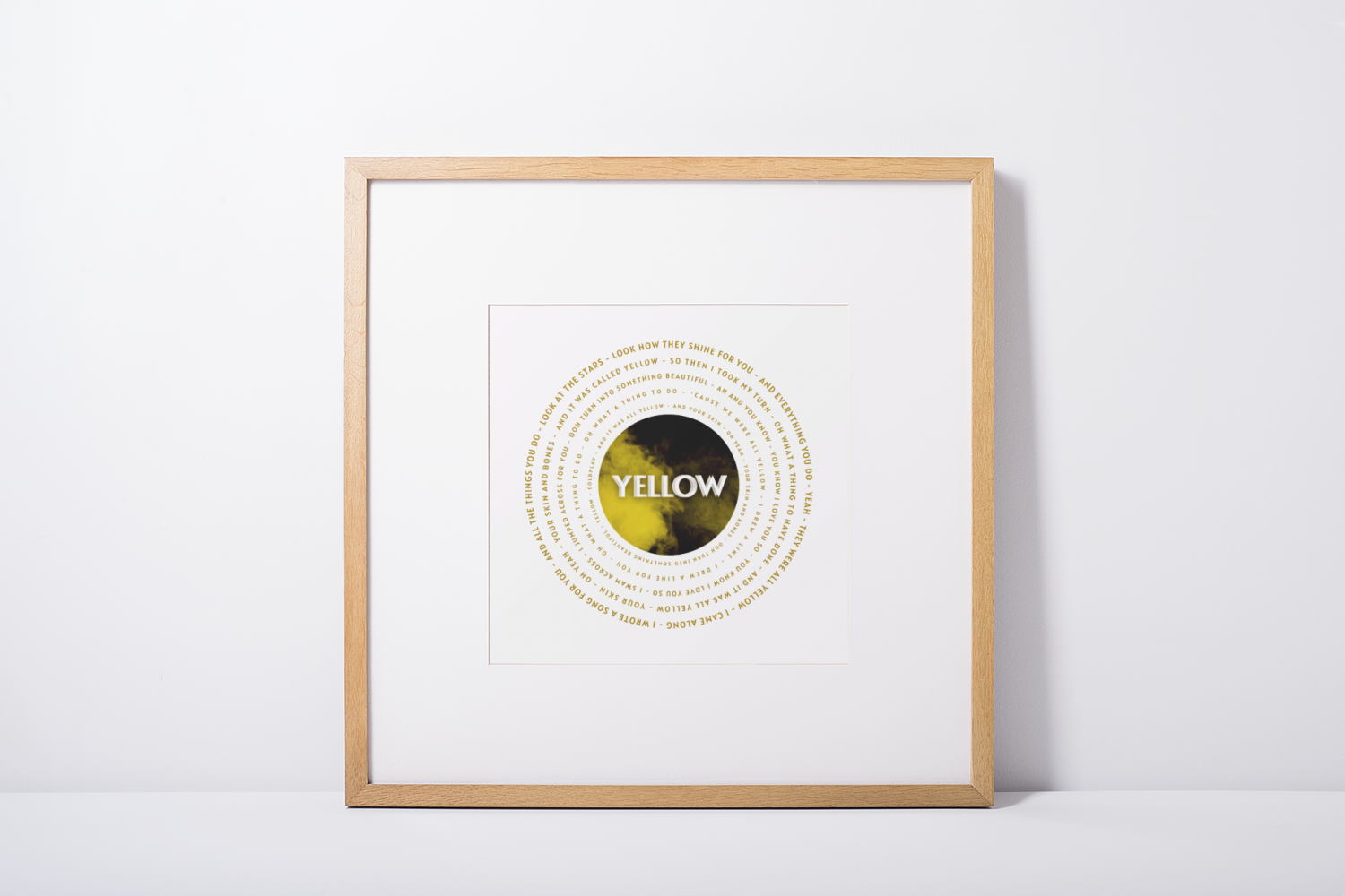 Coldplay Poster Yellow Lyrics - UK