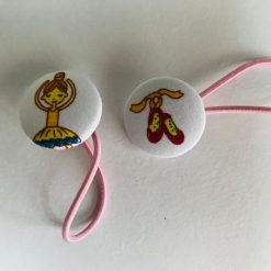 Handmade ballerina/ballet print button bobbles 2 Handmade ballerina/ballet print button bobbles 2