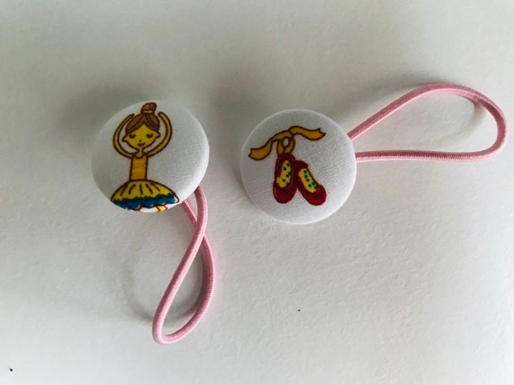 Handmade ballerina/ballet print button bobbles Handmade ballerina/ballet print button bobbles