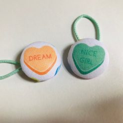 Handmade loveheart sweets print button bobbles 5