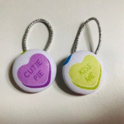 Handmade loveheart sweets print button bobbles 4