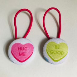 Handmade loveheart sweets print button bobbles 3