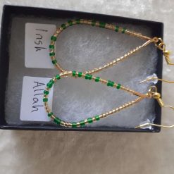 Gloriously quirky  Insh Allah morse code earrings ready made.  Free P&P
