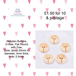 Wooden Tree Buttons 20 mm - 10 per bag (pic44)