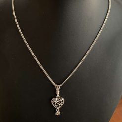 Silver Heart Pendant Necklace 8