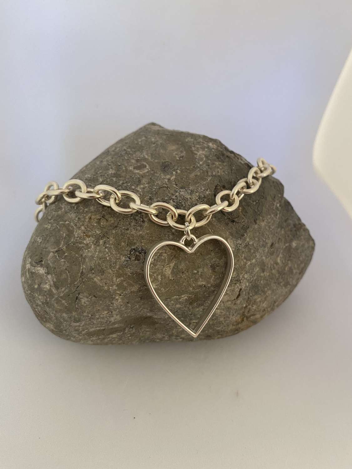 Chunky Silver Heart Necklace Chunky Silver Heart Necklace