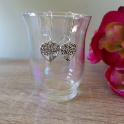 Handmade Tibetan Silver Tree in a Heart Earrings 1