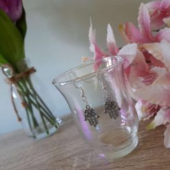Handmade Tibetan Silver Hamsa Hand Earrings 3 Handmade Tibetan Silver Hamsa Hand Earrings 3