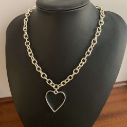 Chunky Silver Heart Necklace 3 Chunky Silver Heart Necklace 3