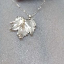 Unique silver leaf with pink cz stone with twisted sterling silver chain.❤️ 3 Unique silver leaf with pink cz stone with twisted sterling silver chain.❤️ 6