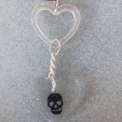 Gloriously spooky double heart skull pendant.  Free UK P&P