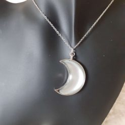 Unique unisex crescent moon pendant. Free P&P