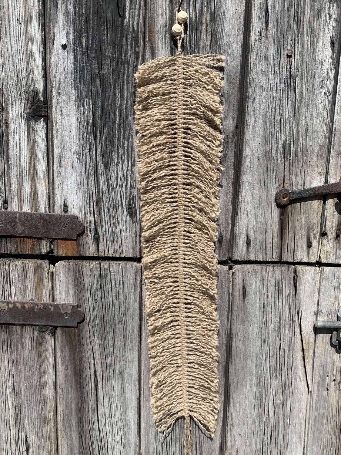 Jute Feather boho textured large wall hanging MadeMe