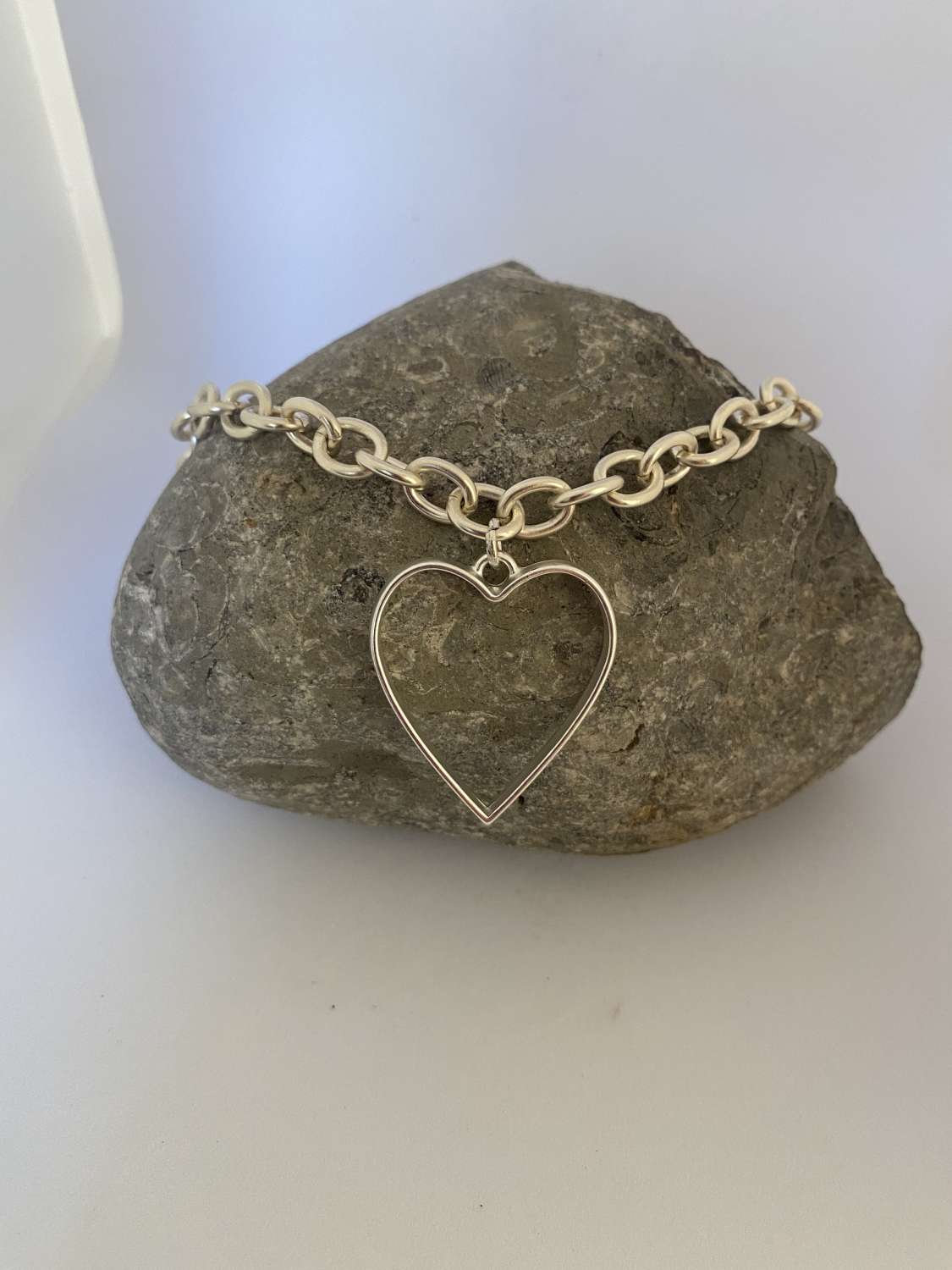 Chunky Silver Heart Necklace Chunky Silver Heart Necklace