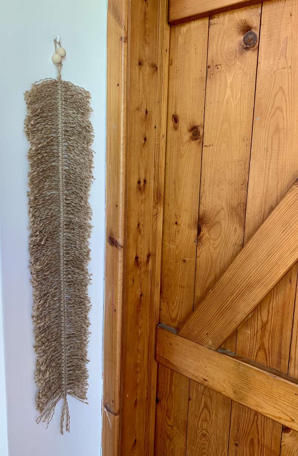 Jute Feather boho textured large wall hanging MadeMe