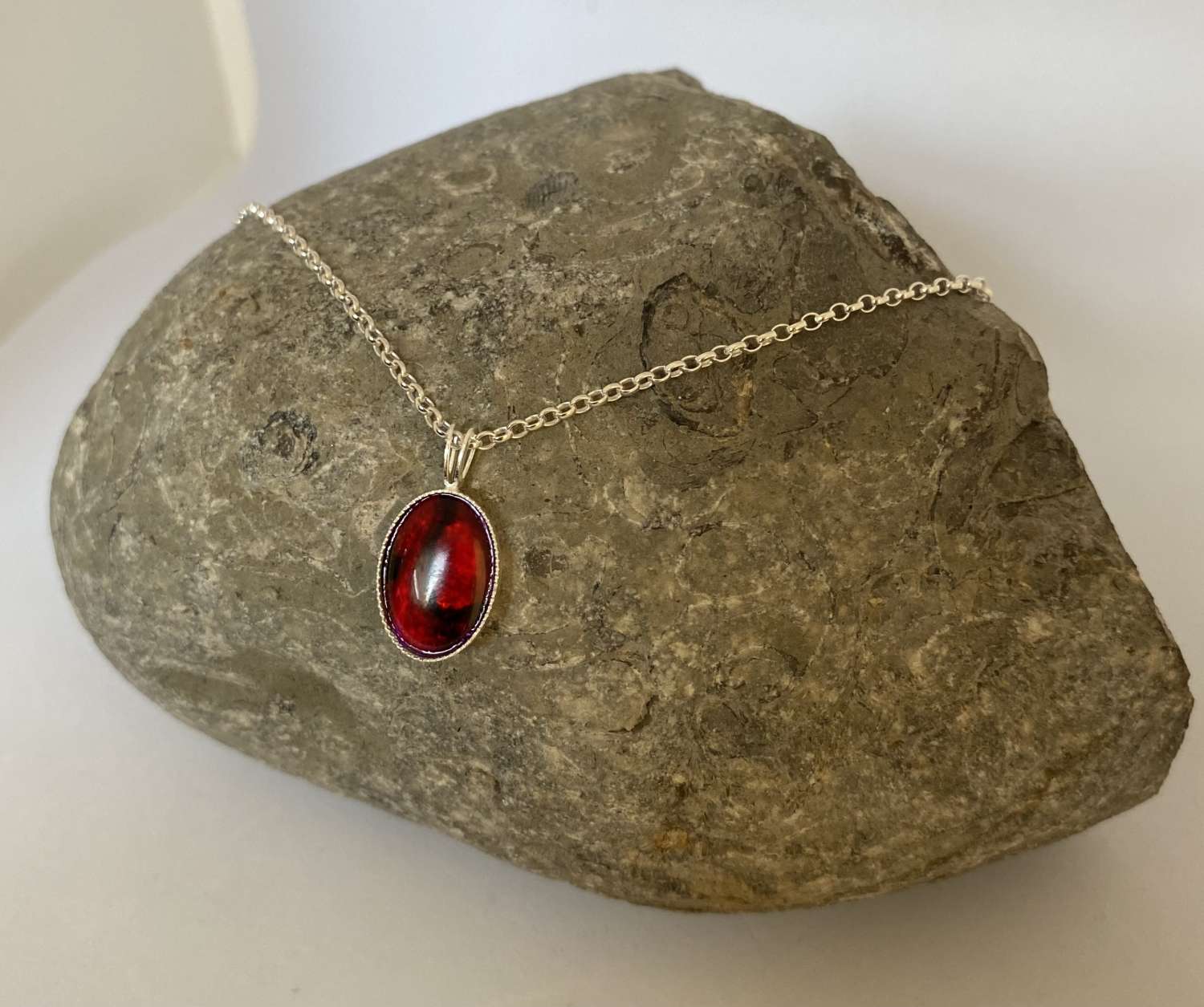 85DE5438-8754-4D57-AABC-1D5A2E0E9CFF Red Abalone Pendant Necklace 2