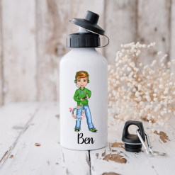 Gamer Boy Water Bottle (Green/Blue Hoodie)