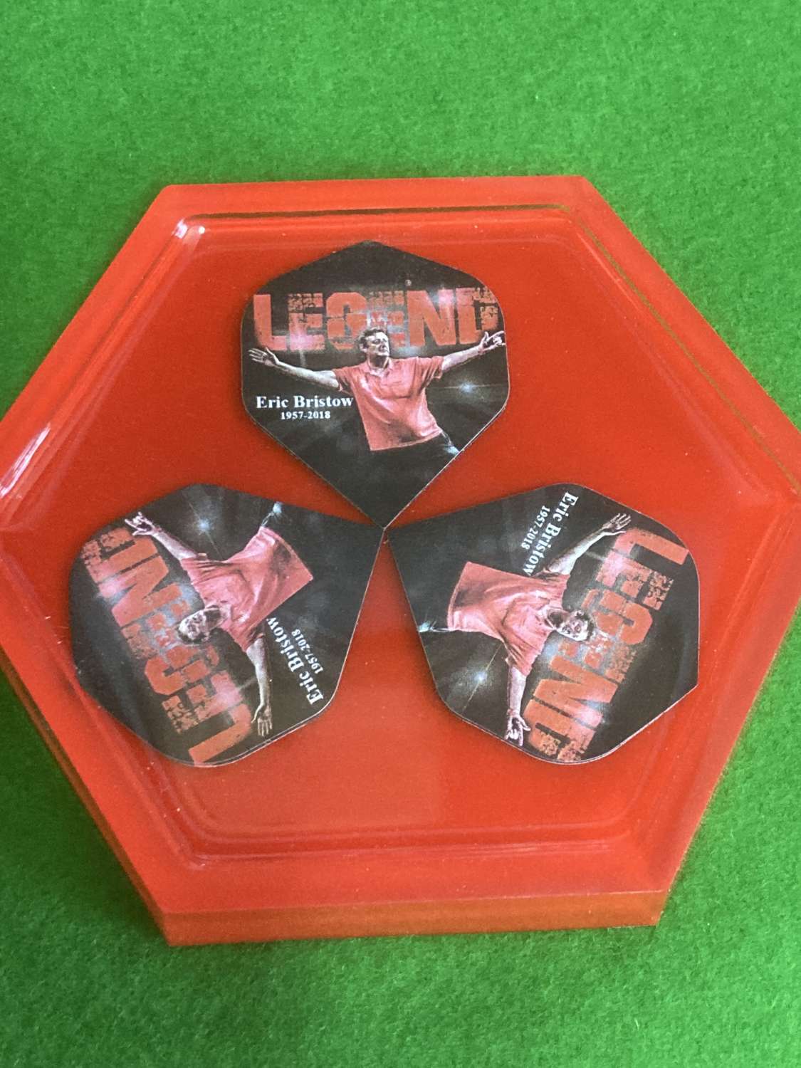 Eric Bristow dart flight coaster Eric Bristow dart flight coaster