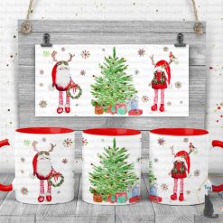Christmas gonks and tree mug