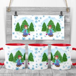 Christmas trees and children mug