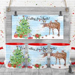 Christmas Waiting for Santa Reindeer and Robins