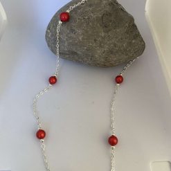 Long Red Beaded Necklace 3 Long Red Beaded Necklace 3