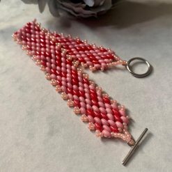 Pink & Red Bead Bracelet