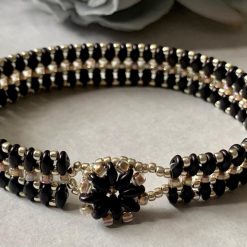 Purple & Gold Bead Bracelet