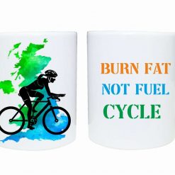 Cycling lover mug gift burn fat male female cyclist not fuel design